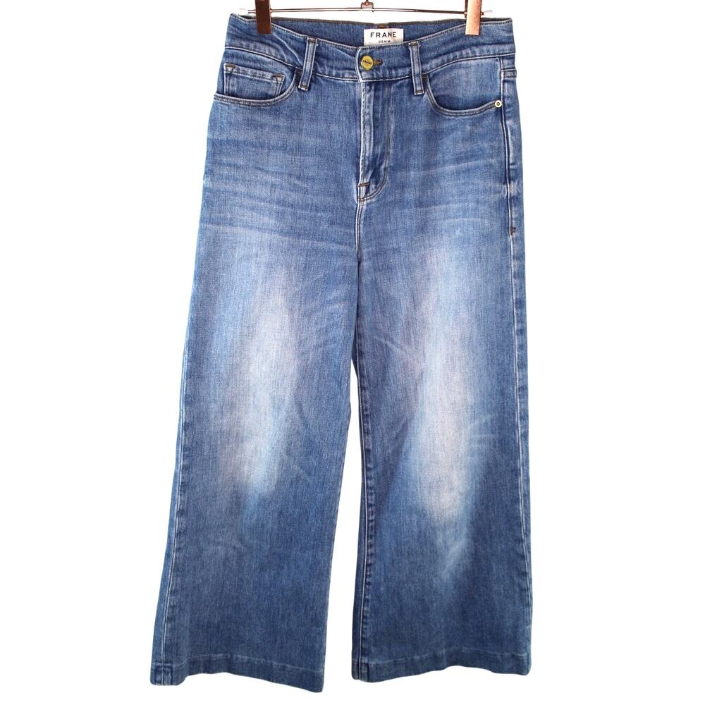 Frame denim Le Vintage crop jeans Webster Wide Leg 27 stone washed - Picture 2 of 6